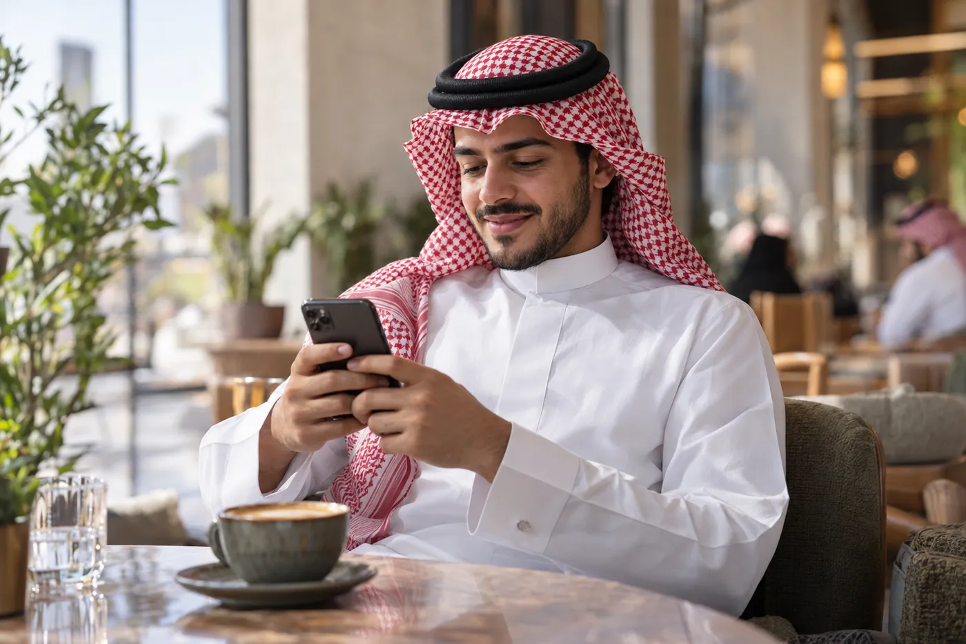 عميل يقرأ تذكير القسط